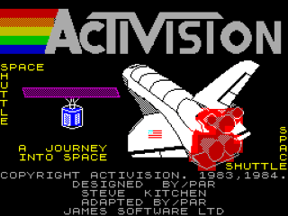 Space Shuttle A Journey into Space title screen for ZX Spectrum